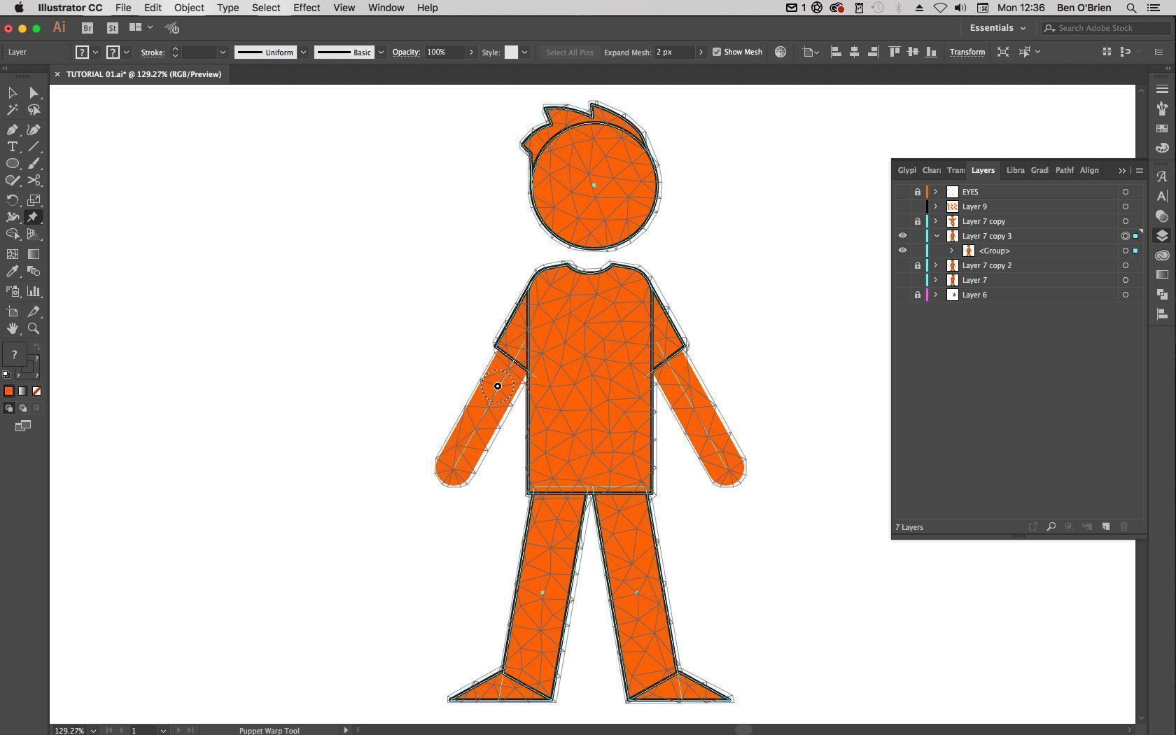 Cách Sử Dụng Công Cụ Puppet Warp Trong Illustrator 3 3