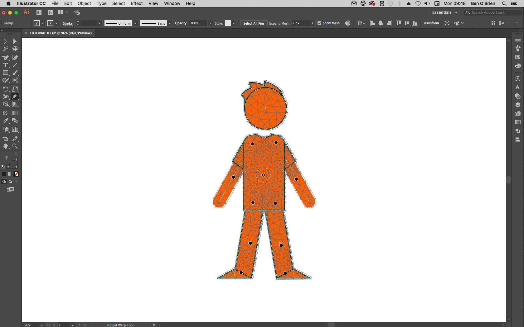 Cách Sử Dụng Công Cụ Puppet Warp Trong Illustrator 5 5