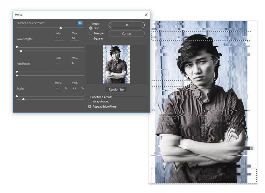 Làm thế nào tạo ra hiệu ứng ảnh Glitch cực "cool" trong Photoshop 18 GlitchEffect wavy4 1