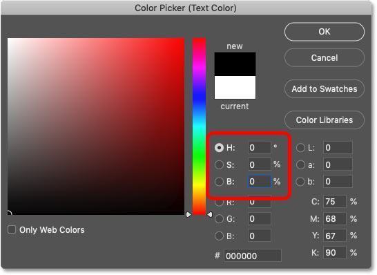 Tạo Hiệu Ứng Bóng Dài Cho Văn Bản Với Photoshop 8 color picker black 08