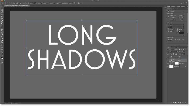 Tạo Hiệu Ứng Bóng Dài Cho Văn Bản Với Photoshop 14 free transform handles 14