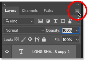 Tạo Hiệu Ứng Bóng Dài Cho Văn Bản Với Photoshop 24 layers panel menu icon 24
