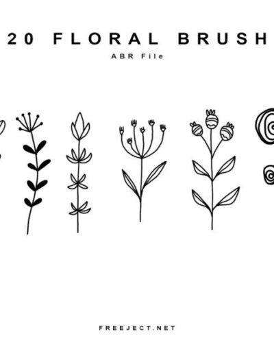 Bộ 20 Brush họa tiết Hoa lá miễn phí 2