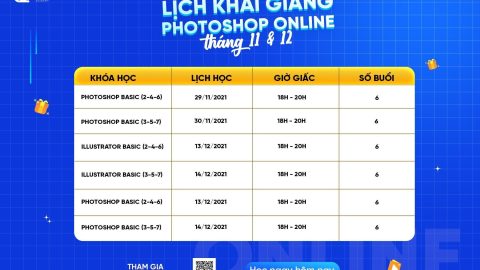 Lịch khai giảng khóa học Photoshop Online tháng 12-GenZ Academy