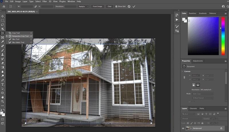 Hướng dẫn cắt ảnh trong photoshop từ cơ bản đến năng cao 11 Cat anh bang Perspective Crop Tool