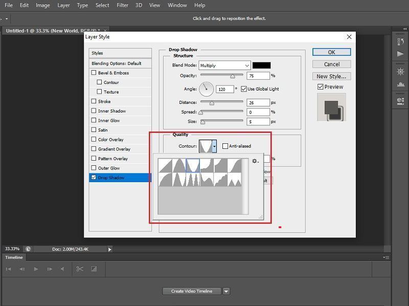 Drop Shadow trong Photoshop là gì? Hướng dẫn cách sử dụng 10 Contour Drop Shadow trong photoshop
