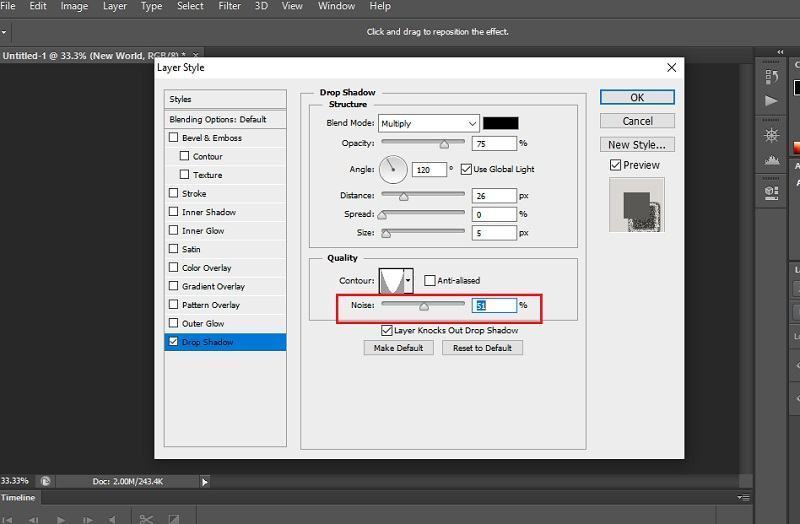 Drop Shadow trong Photoshop là gì? Hướng dẫn cách sử dụng 11 Noise Drop Shadow trong photoshop