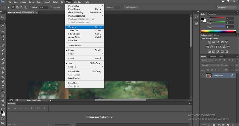 Hướng dẫn những cách zoom trong Photoshop chi tiết 1 Zoom trong photoshop