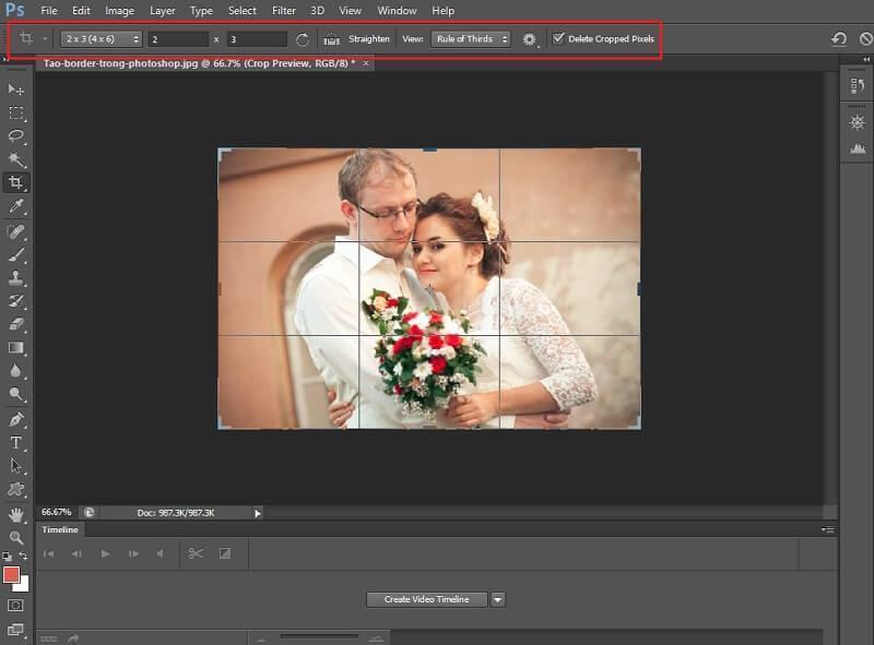 Hướng dẫn cắt ảnh trong photoshop từ cơ bản đến năng cao 3 bang thuoc tinh crop tool