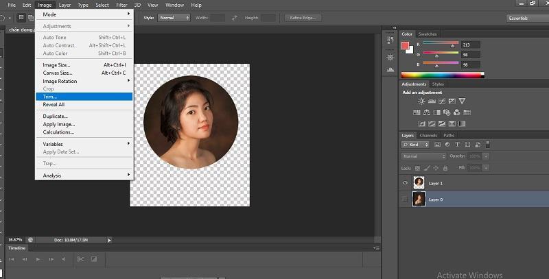 Hướng dẫn cắt ảnh trong photoshop từ cơ bản đến năng cao 17 cat anh su dung trim