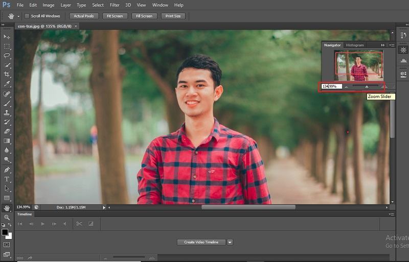 Hướng dẫn những cách zoom trong Photoshop chi tiết 5 keo tha navigator photoshop