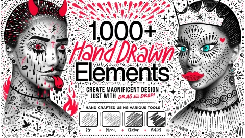 Hyper Hand Drawn – 1000 PNG Elements-GenZ Academy
