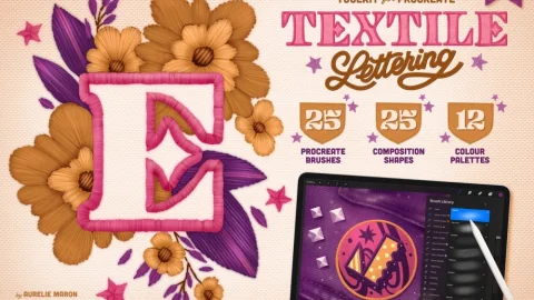 Textile Lettering Toolkit for Procreate-GenZ Academy