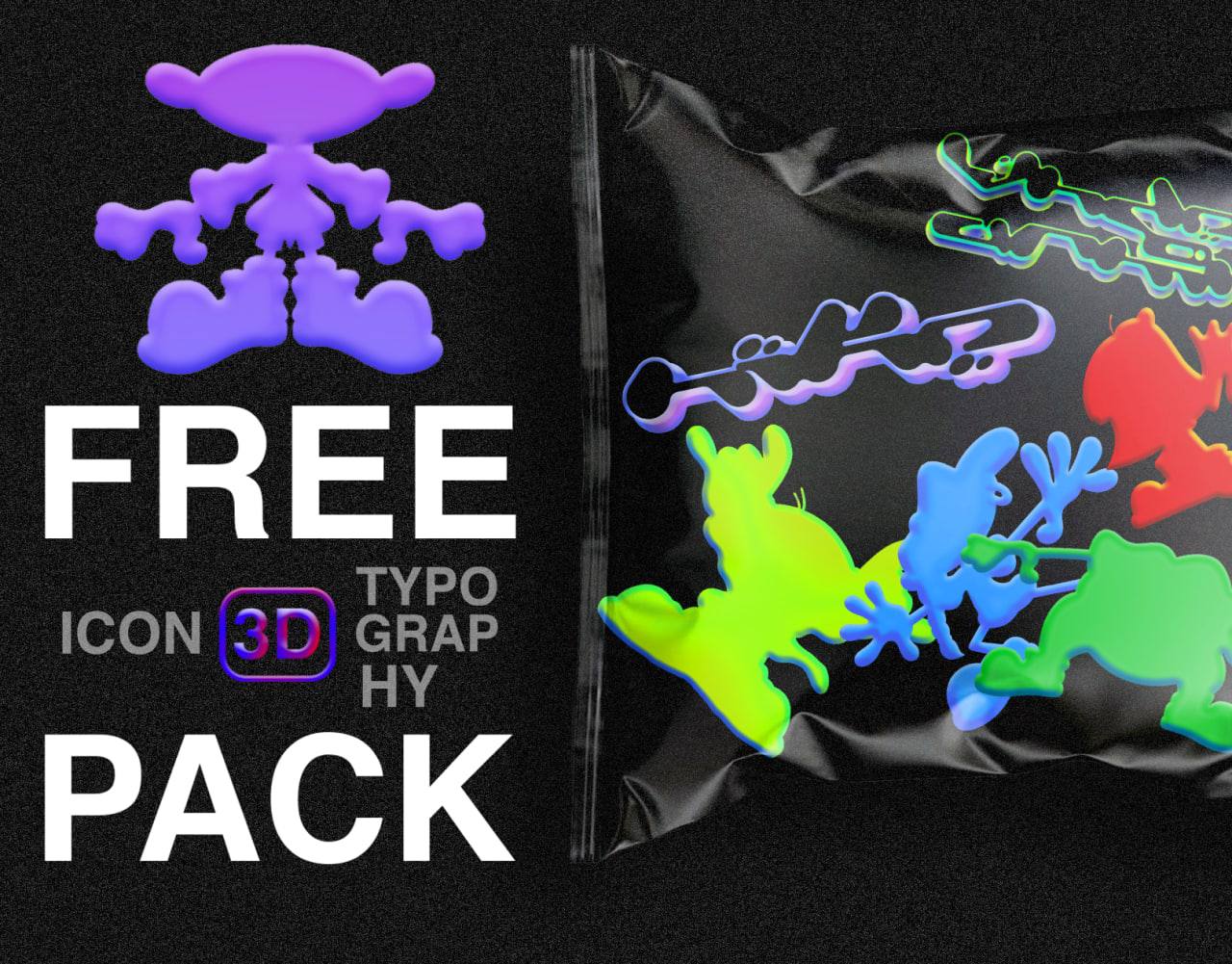 Icon Typography 3D - Free Pack - GenZ Academy-GenZ Academy