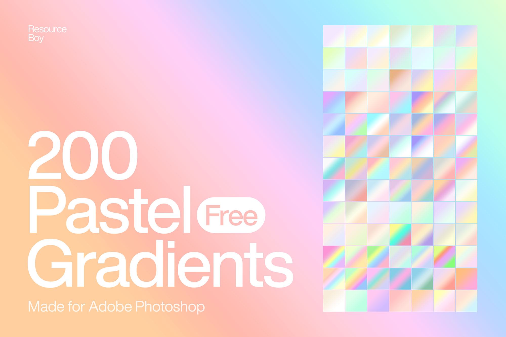 200 Pastel Photoshop Gradients - GenZ Academy-GenZ Academy