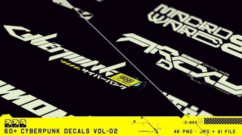 60+ Cyberpunk Decals Vol-02-GenZ Academy
