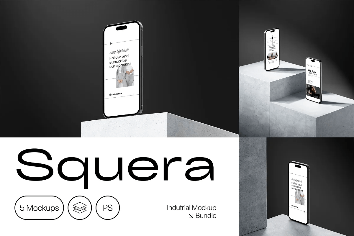 Squera - Minimal iPhone Mockup - GenZ Academy-GenZ Academy