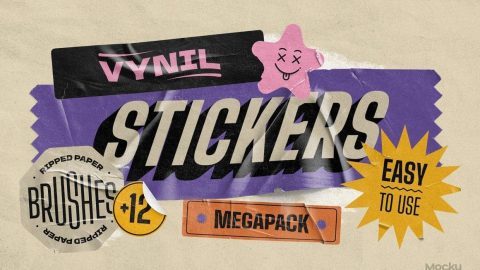 Vynil stickers Mockup - PSD-GenZ Academy