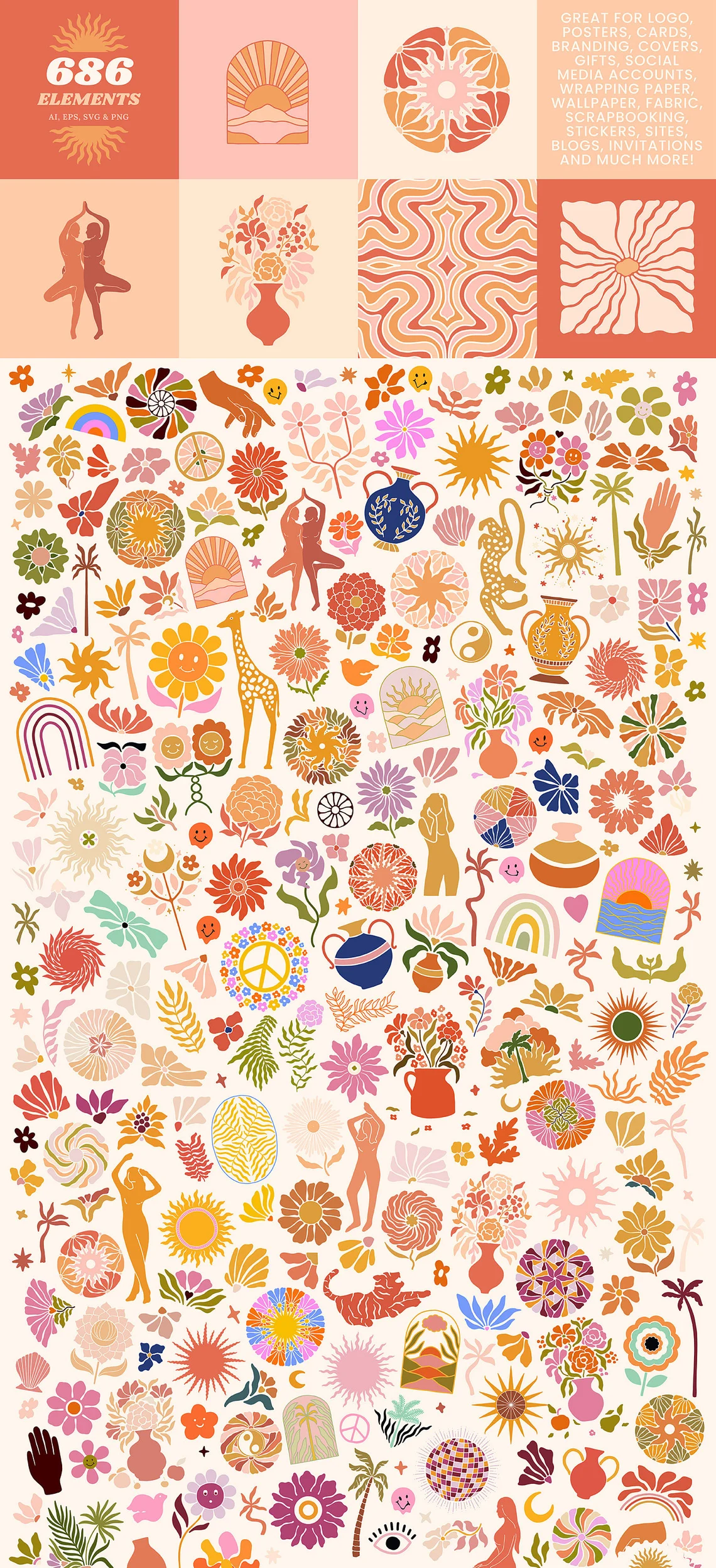 Groovy Boho Posters Patterns Flower 70s - VIP 3 20231017165818317-il_1140xN.4110015060_5w34