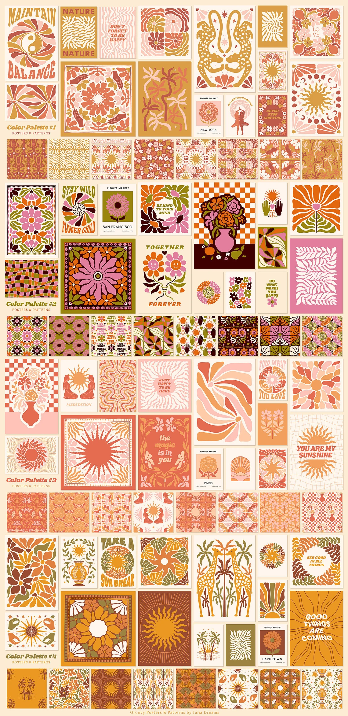 Groovy Boho Posters Patterns Flower 70s - VIP 5 20231017165818627-il_1140xN.4110015068_qb91