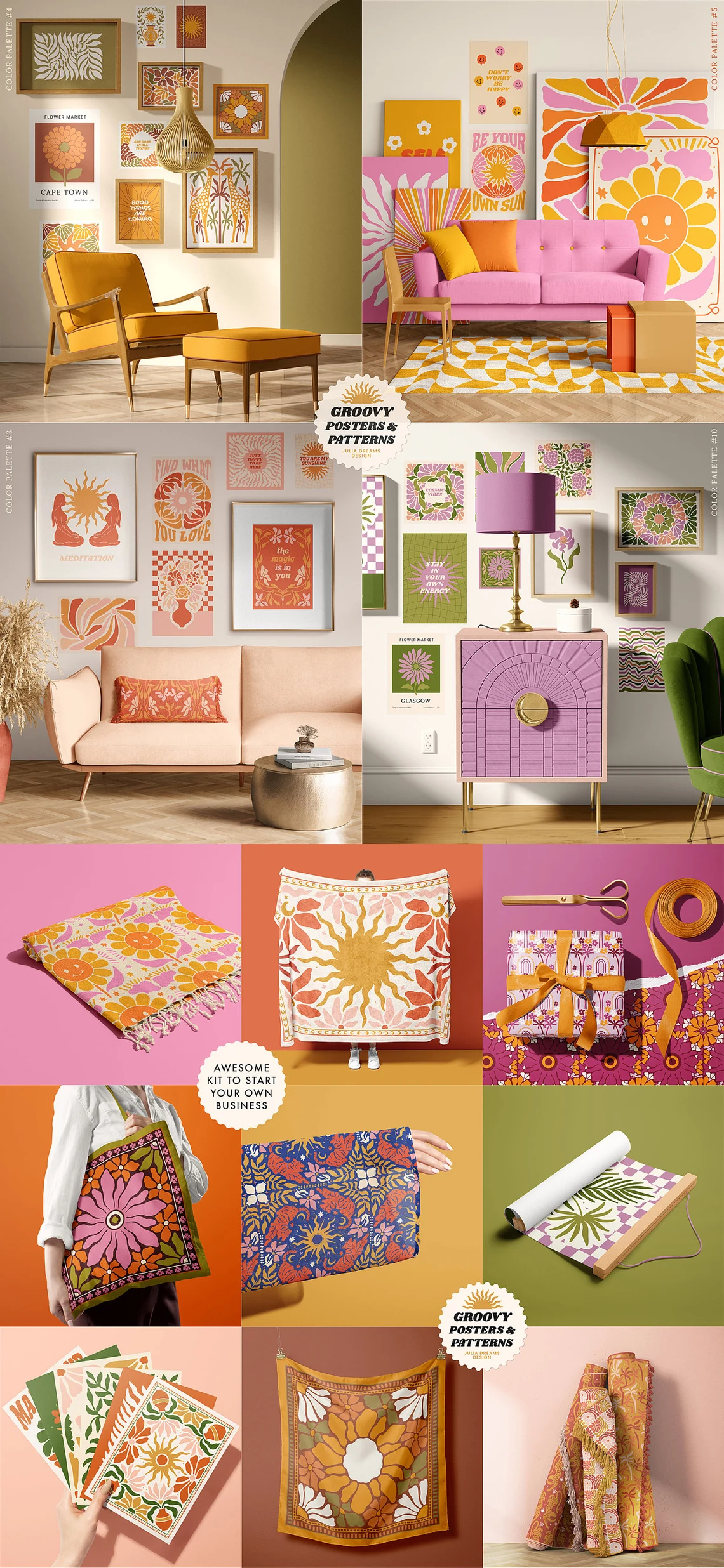 Groovy Boho Posters Patterns Flower 70s - VIP 9 20231017165837157-il_1140xN.4157675041_spq6