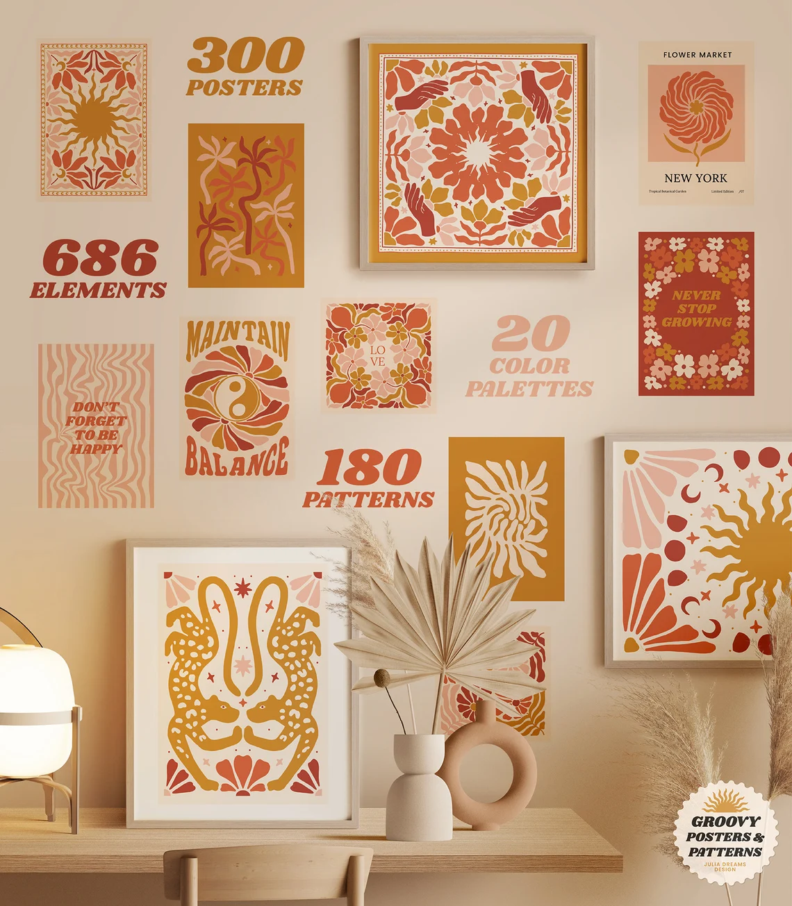 Groovy Boho Posters Patterns Flower 70s - VIP 7 20231017165837445-il_1140xN.4110015428_1vkw