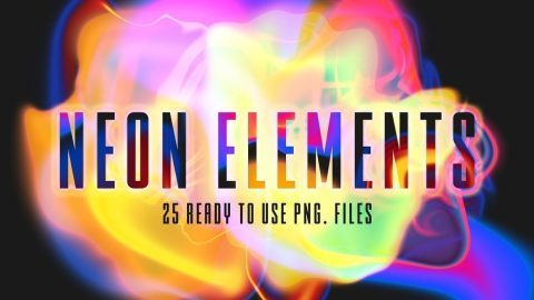 25 Abstract Png Neon Elements-GenZ Academy