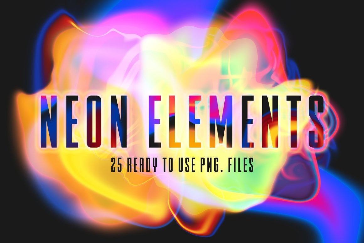 25 Abstract Png Neon Elements - GenZ Academy-GenZ Academy