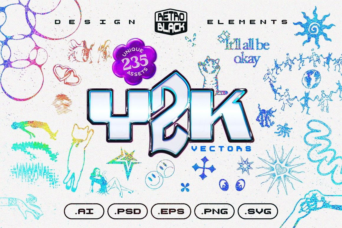 235 Y2K Shapes, Icons and Elements - GenZ Academy-GenZ Academy