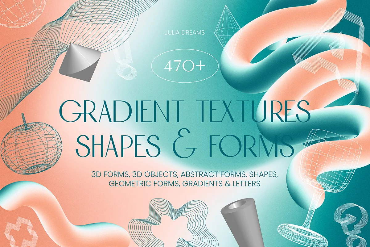 Gradient Textures Shapes 3D Objects - Mini PNG - GenZ Academy-GenZ Academy