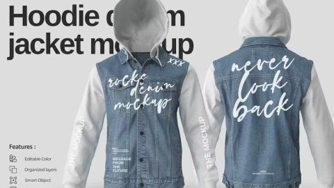 Denim Hooded Jacket Mockup-GenZ Academy