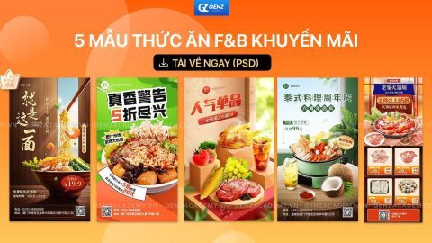 5 mẫu template thức ăn f&b khuyến mãi-GenZ Academy