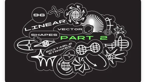 96 LINEAR VECTOR SHAPES. PART 2-GenZ Academy