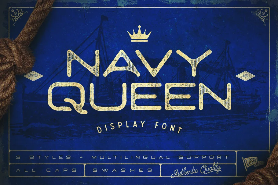 Navy Queen Display Font - GenZ Academy-GenZ Academy