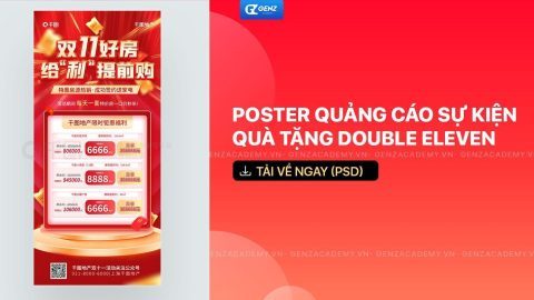 Poster quảng cáo sự kiện quà tặng Double Eleven-GenZ Academy