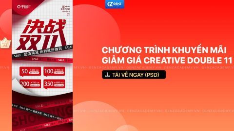 Poster khuyến mãi giảm giá Creative Double 11-GenZ Academy