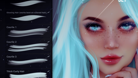 Taozipie's Neuonic Hair Brush Set for Procreate-GenZ Academy