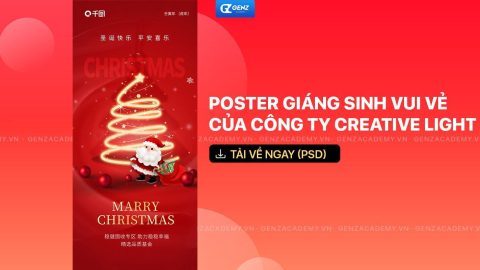 Poster Giáng sinh vui vẻ của Công ty Creative Light Painting-GenZ Academy