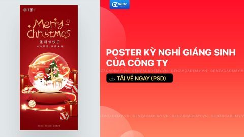 Poster kỳ nghỉ Giáng sinh của công ty-GenZ Academy