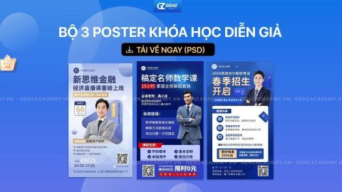 Bộ 3 poster khóa học diễn giả - 14/11-GenZ Academy
