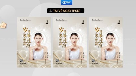 Poster mỹ phẩm làm đẹp quảng cáo PSD - 14/11-GenZ Academy