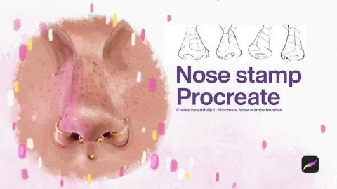 10 Angle Nose Linework Procreate Brushes-GenZ Academy