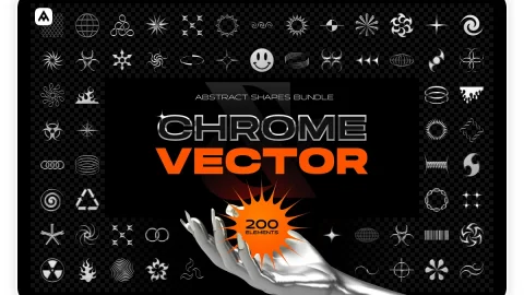 Chrome & vector abstract shapes pack-GenZ Academy