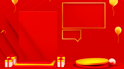 3D Realistic Red Background Podium Product Advertising-GenZ Academy