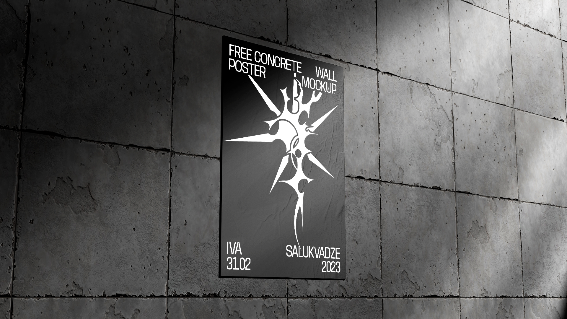 Free Concrete Wall Poster Mockups PSD-GenZ Academy