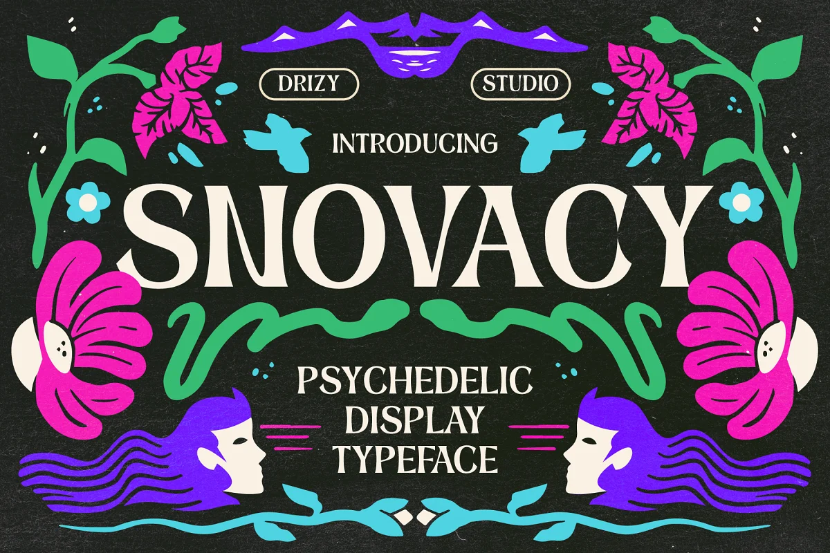 Snovacy - Psychedelic Display Font - GenZ Academy-GenZ Academy