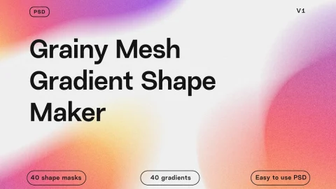 Grainy Mesh Gradient Shape Maker PSD-GenZ Academy