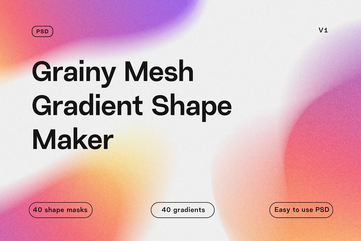Grainy Mesh Gradient Shape Maker PSD-GenZ Academy