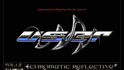 Y2K Glossy Chrome Type FX -Photoshop Text Effects