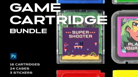 Game Cartridge Mockup Bundle Retro Template-GenZ Academy